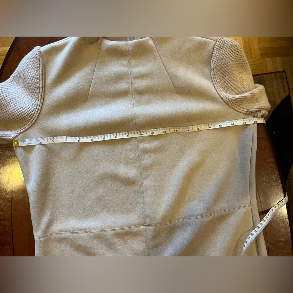 Ann Taylor faux suede dress w/knit bell sleeves. Cream. Office, semi-formal. M - Picture 10 of 14